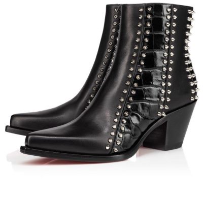 Botas With My Guitar Christian Louboutin Mujer - Negros/Plateados - 1210639CMA3